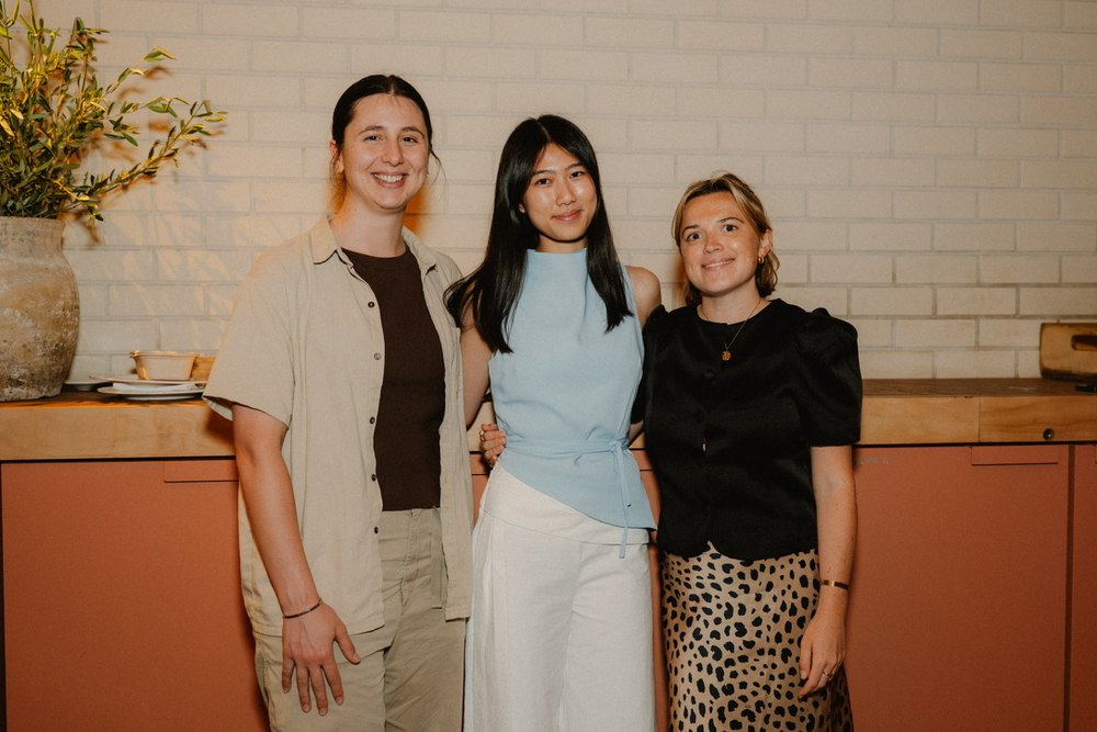 Three founders at a Hyphae night